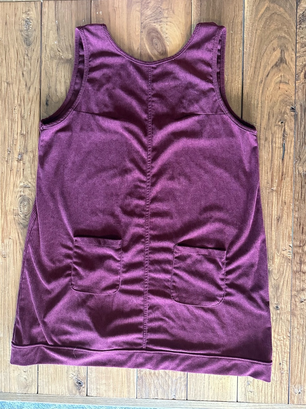 Burgundy Corduroy Overalls Dress